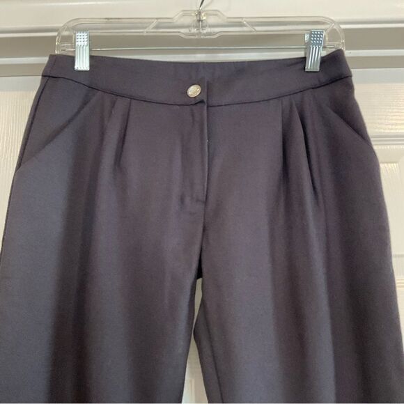 NWT VDP Club Lambs Wool Trouser Pants Women’s S Navy Rhinestone Logo Ankle ITALY - Picture 3 of 13